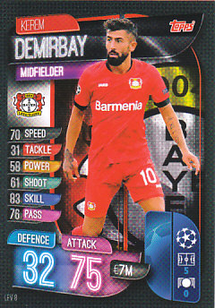 Kerem Demirbay Bayer 04 Leverkusen 2019/20 Topps Match Attax CL #LEV8